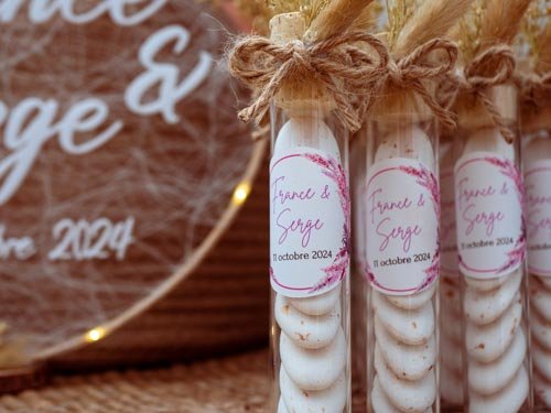 Fioles décoratives baptême bohème